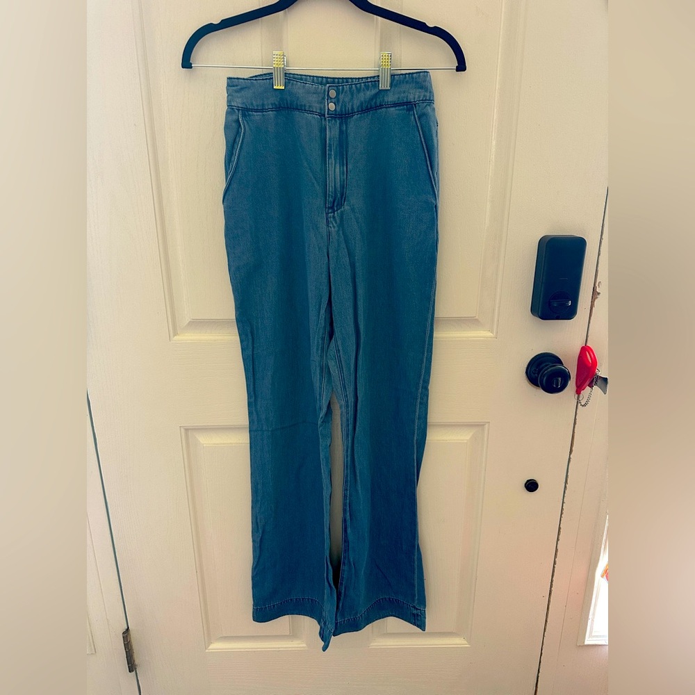 Uniqlo x Ines de la Fressange Blue Wide-Leg Pants Size 7 - Picture 1 of 6